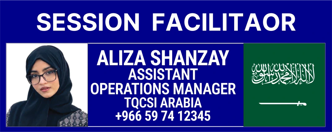 TQCSI Arabia ISO 9001:2026 Seminar contact - Aliza Shanzay