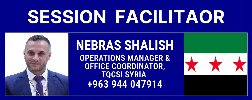 TQCSI Arabia ISO 9001:2026 Seminar contact - Nebras Shalish